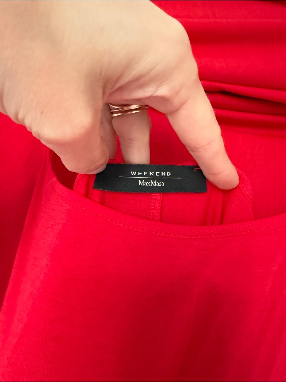 MaxMara Weekend Vibrant Red Jersey Pleated Midi-Maxi Dress - Picture 4 of 4